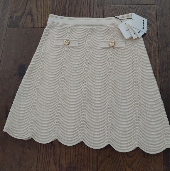 🇫🇷NWT Sandro Knit Scallop Skirt - Picture 5 of 9
